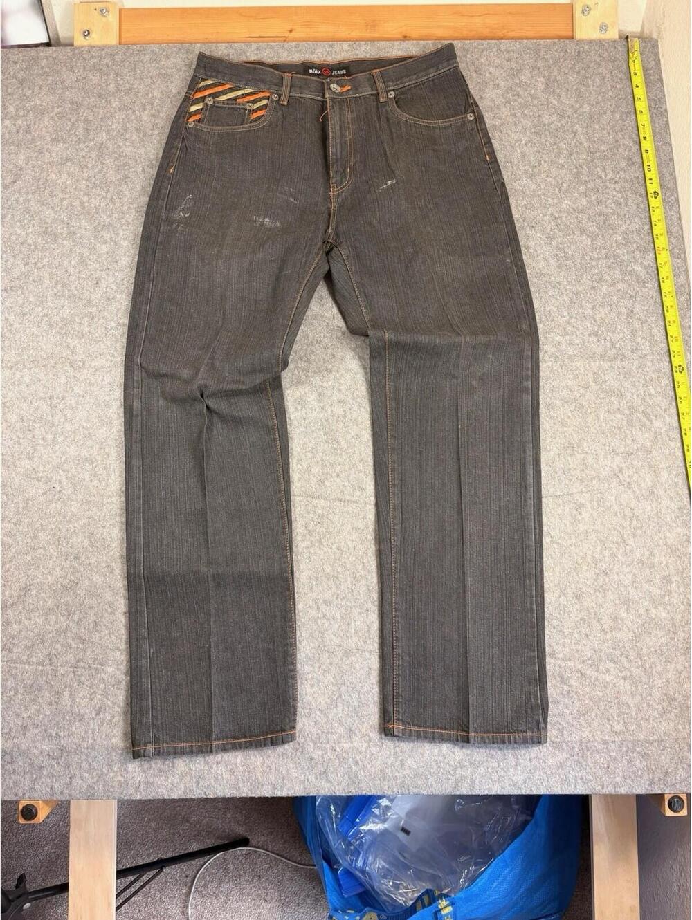 Vintage Noiz Jeans Wide Leg Baggy Loose Fit 36x34 Distressed Skater Y2k